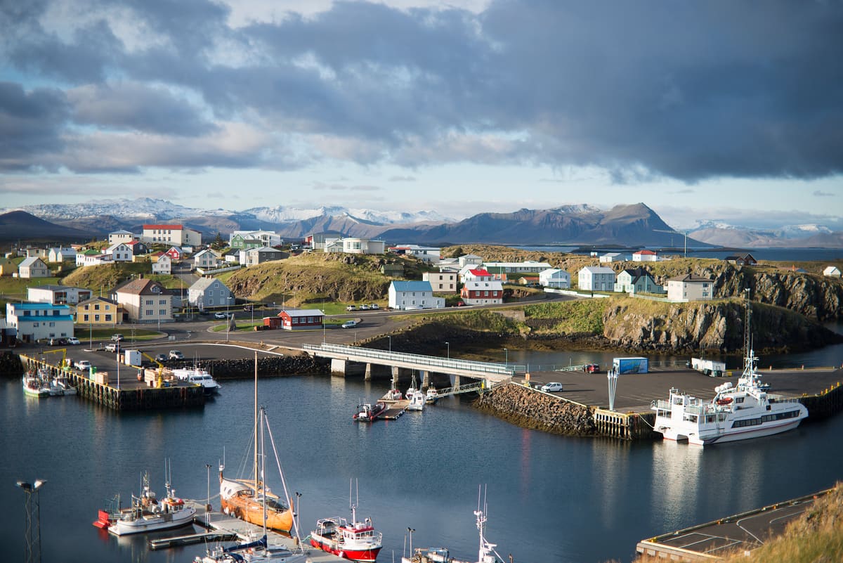 Höfnin í Stykkishólmi á Snæfellsnesi